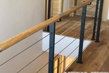 DP 28-2 unutrašnja ograda od inox profila sa drvenim rukohvatima